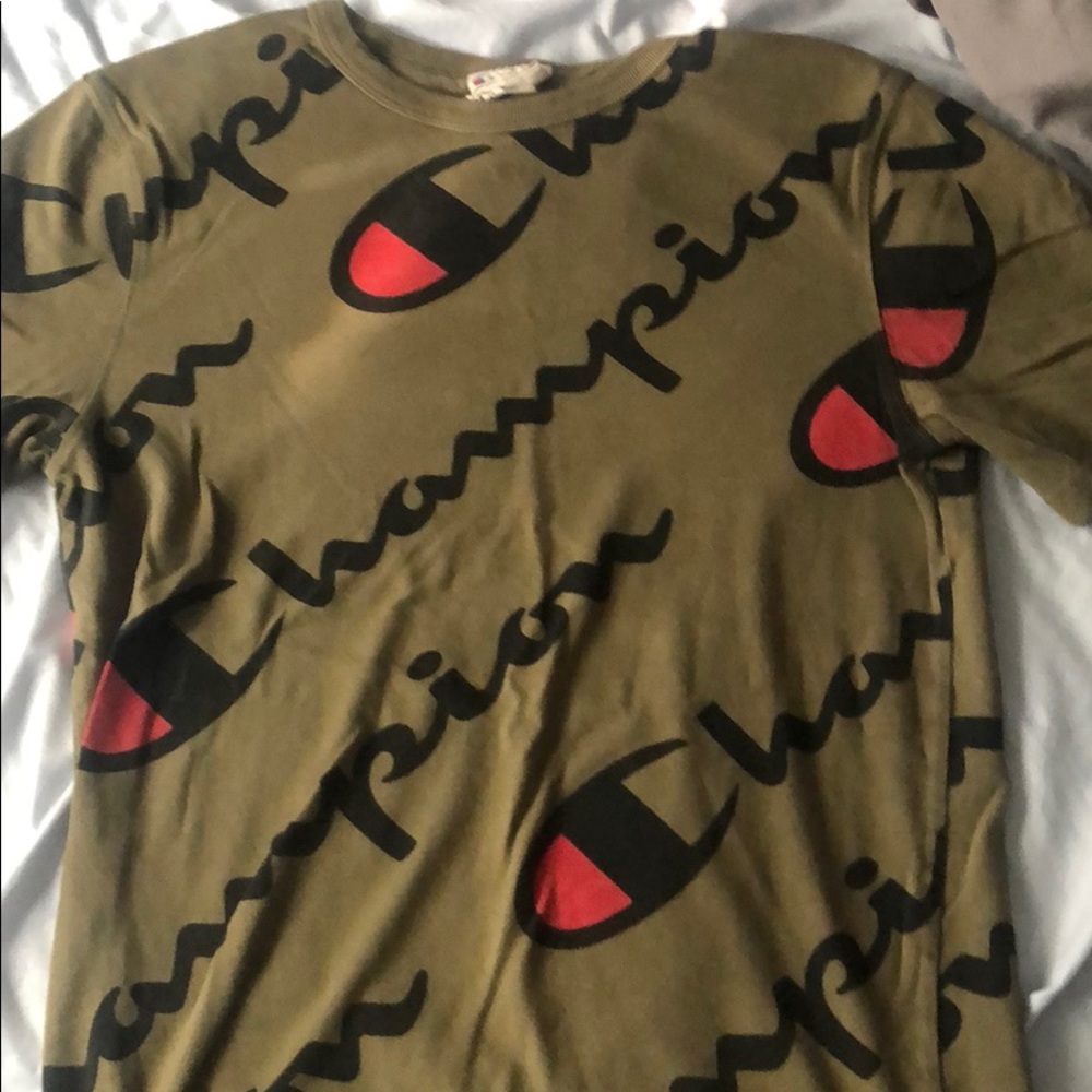 deadstock champion heritage all over script olive